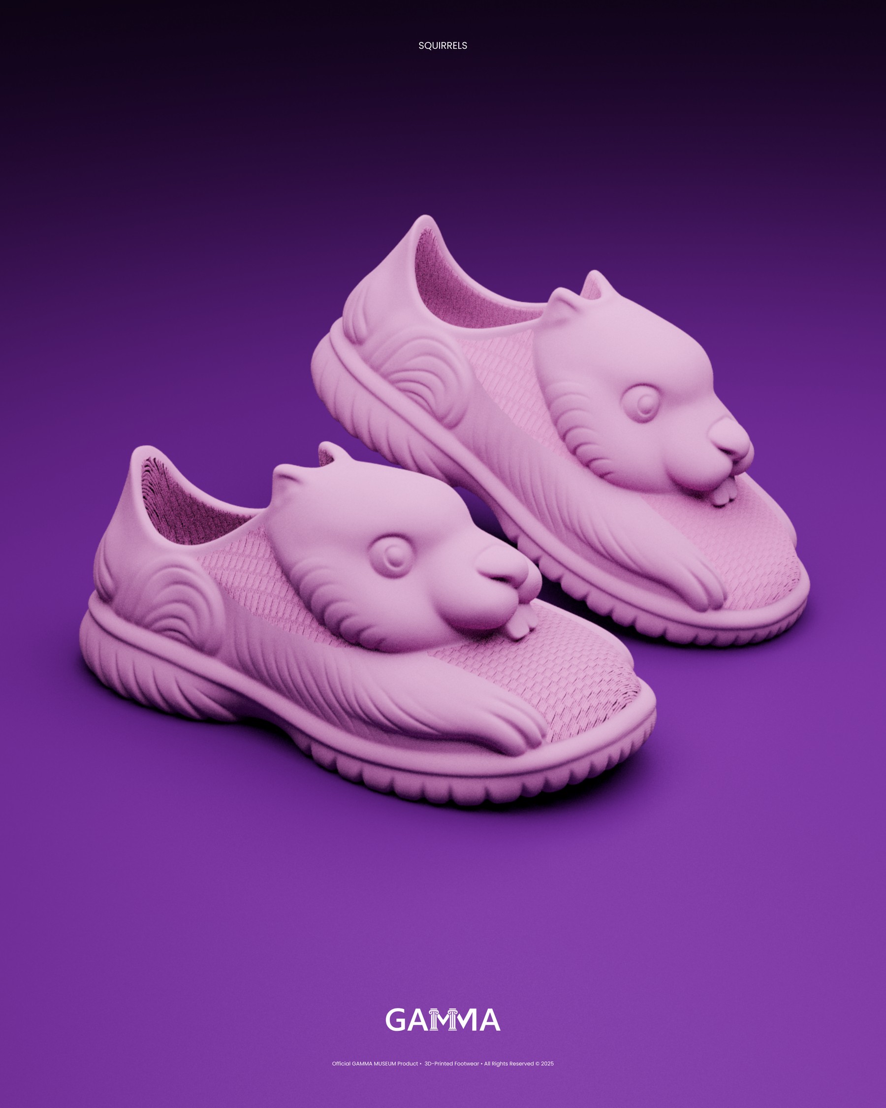 Squirrels in pink, pair